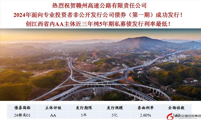 喜報(bào)！贛州交控集團(tuán)接連在資本市場(chǎng)發(fā)行債券成功！